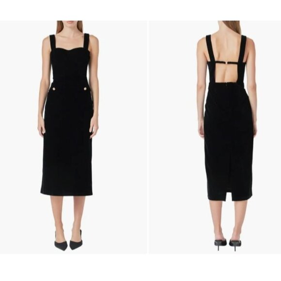 Endless Rose Dresses & Skirts - Endless Rose Open Back Velvet Midi Bustier Dress, Black, Sz. S